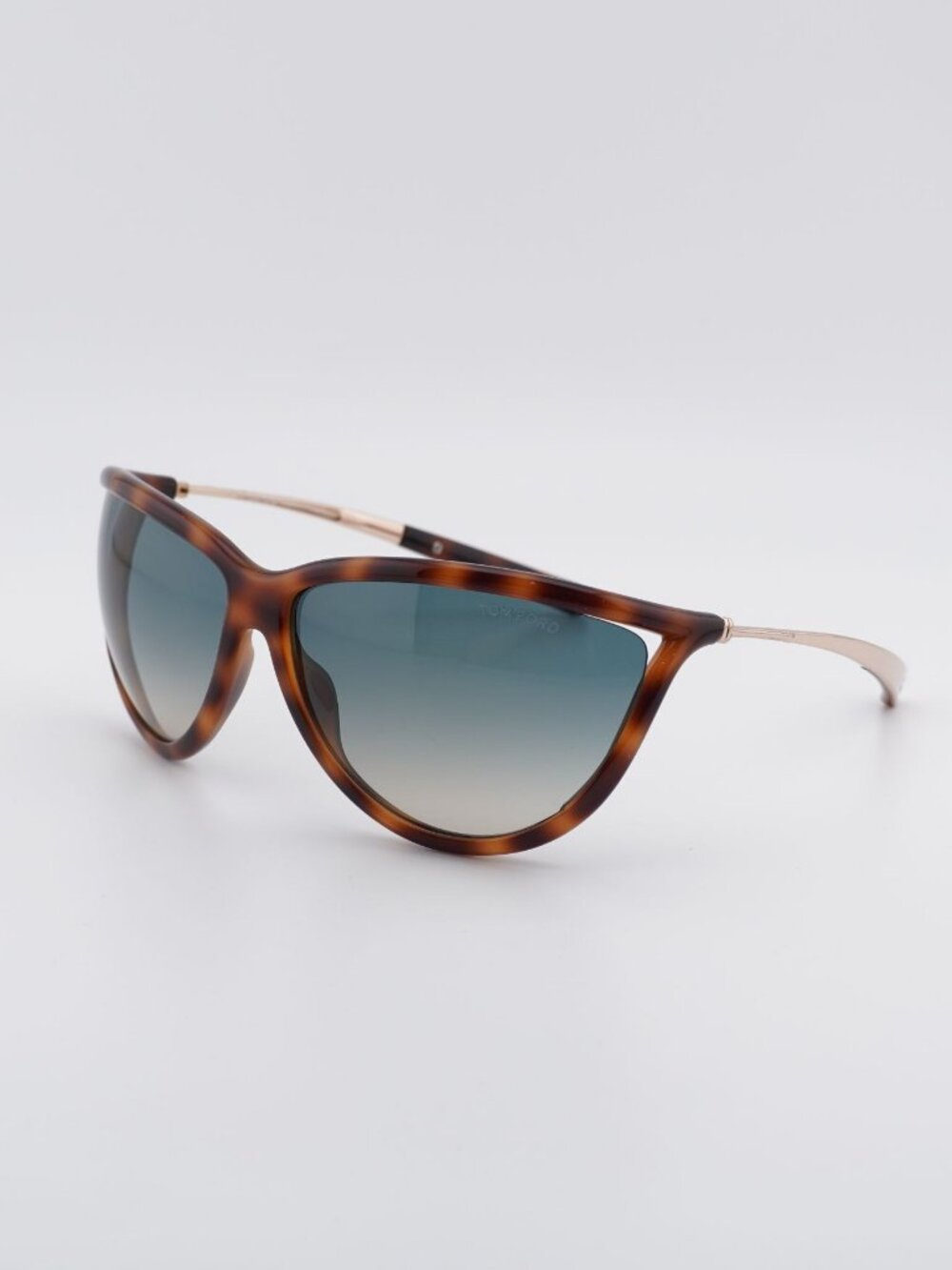 Tom Ford Tammy FT0770 56W Sunglasses Havana Cat Eye Frame, Blue Gradient Lenses